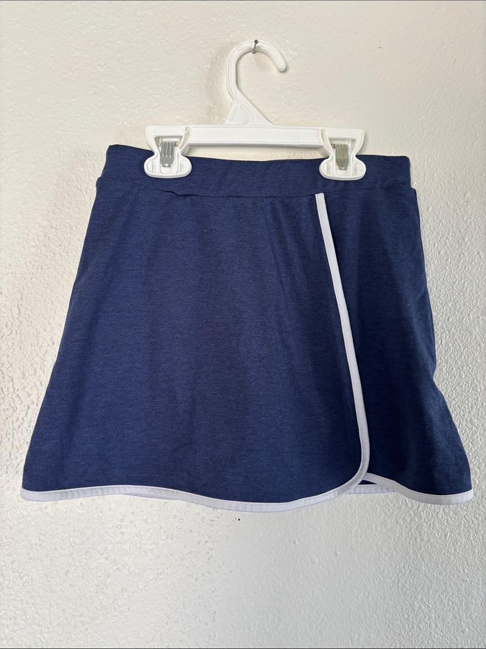 Navy Mini Wrap Skirt with White Trim